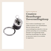 Cadeau Sleutelhanger Creativo - Versnelling Sleutelhanger - 10,3 x 4,1 cm - Zilver/Zwart/Blaauw/Rood/Goud - Sleutelring Metallico
