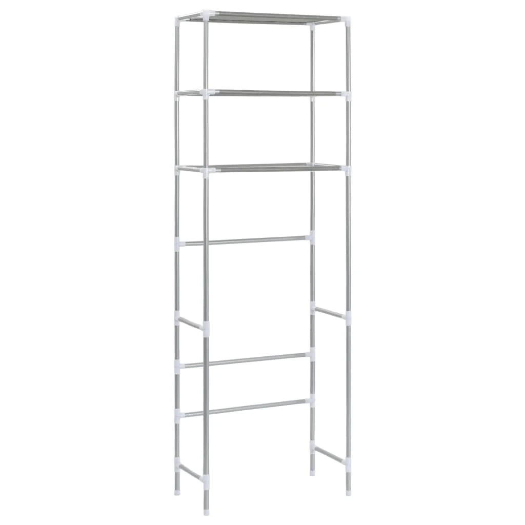 Portaoggetti per WC a 3 ripiani 53 x 28 x 169 cm Argento 02_0005465