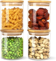 Set di 4 contenitori di stoccaggio in vetro - ermetici - 500 ml - vetro borosilicato