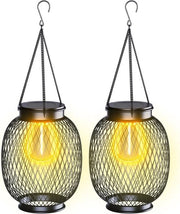 Lampioni per esterno alimentati da energia solare IP65 impermeabili colore caldo bianco illuminazione esterna per giardino lampade per esterno per Natale festa balcone terrazza prato - set da 2 lampioni per esterno