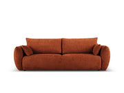 Cosmopolitan Design - Divano convertibile con contenitore "Matera" 3 posti in ciniglia terracotta 