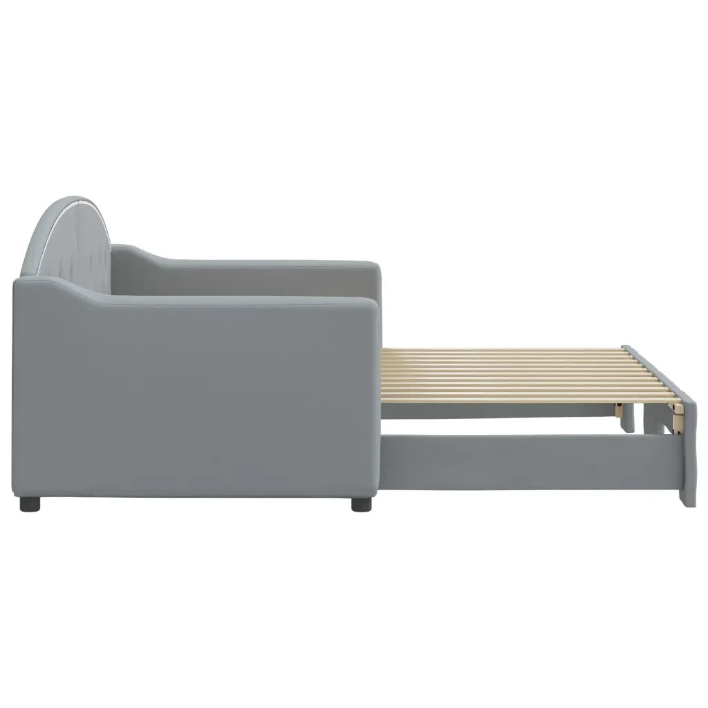 Divano Letto con Letto Estraibile Grigio Chiaro 80x200 Tessuto