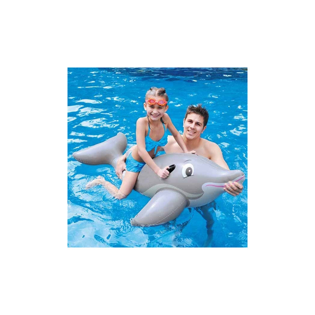 Trade Shop - Delfino Gonfiabile Galleggiante Con Maniglie 152x90cm In Pvc Resistente -