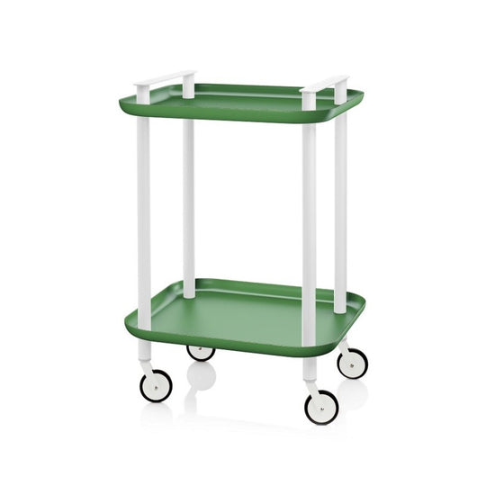 Carrello DELICA 2 ripiani bianco, colore verde