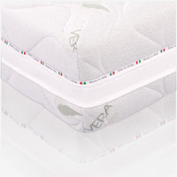Materasso Memory Alla Francese 140x190, alto 21 cm - Sfoderabile, Rivestimento in Aloe Vera, Traspirante | Deluxe
