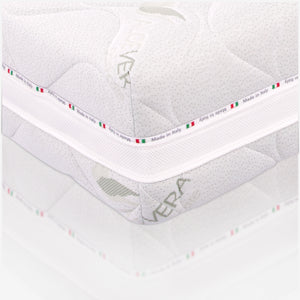 Materasso Memory Alla Francese 140x190, alto 21 cm - Sfoderabile, Rivestimento in Aloe Vera, Traspirante | Deluxe