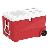 Deluxe Icebox Keep Cold Ghiacciaia Portatile con Ruote Rosso 80L