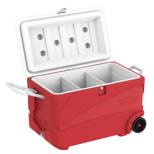 Deluxe Icebox Keep Cold Ghiacciaia Portatile con Ruote Rosso 80L
