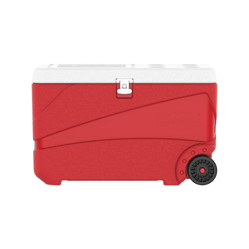 Deluxe Icebox Keep Cold Ghiacciaia Portatile con Ruote Rosso 80L