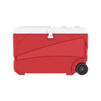 Deluxe Icebox Keep Cold Ghiacciaia Portatile con Ruote Rosso 80L
