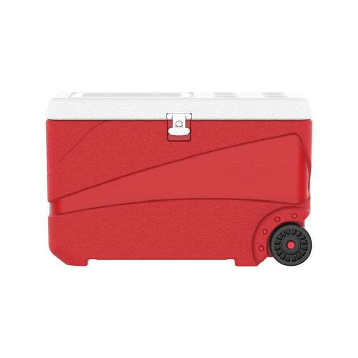 Deluxe Icebox Keep Cold Ghiacciaia Portatile con Ruote Rosso 80L