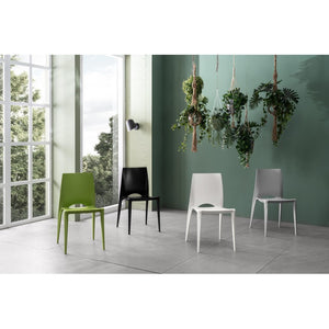 Denise-set da quattro sedie in poliprene-colore grigio