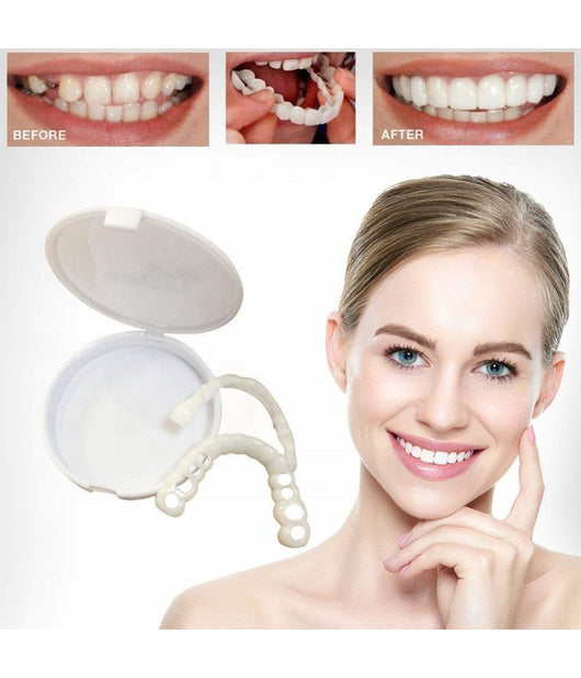 Denti Finti In Silicone Per Sorriso Perfetto Dentiera Copri Denti Uso Quotidiano         