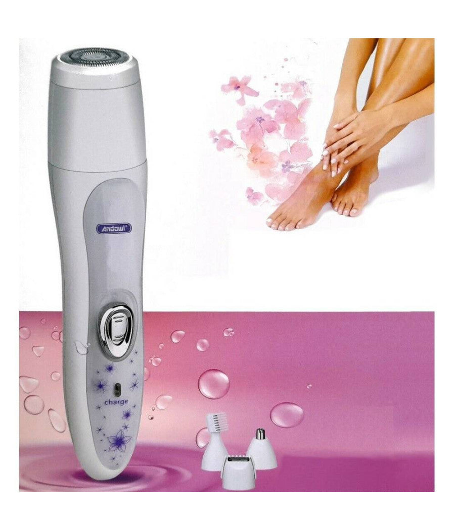 Depilatore Epilatore Rasoio 4 In 1 Sopracciglia Baffi Gambe Peli Donna Q-7812         