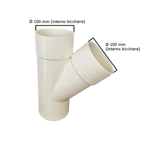 Derivazione 45° in pvc : Colore - Avorio, Diametro - 100