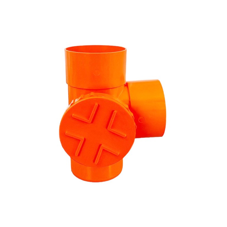 Derivazione 87,30° con tappo per ispezione : Diametro - 80 (con tappo Ø63), Modello - Destra