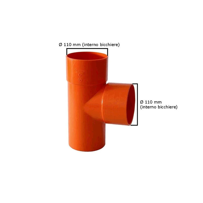 Derivazione 87.30° in pvc : Colore - Arancio, Diametro - 110