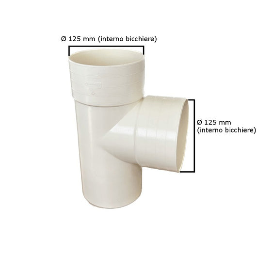 Derivazione 87.30° in pvc : Colore - Avorio, Diametro - 125