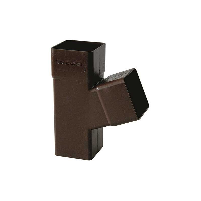 Derivazione quadra 67.30° per pluviali : Colore - Marrone, Diametro - 80