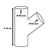 Derivazione tonda 45° per pluviali : Colore - Bianco, Diametro - 80