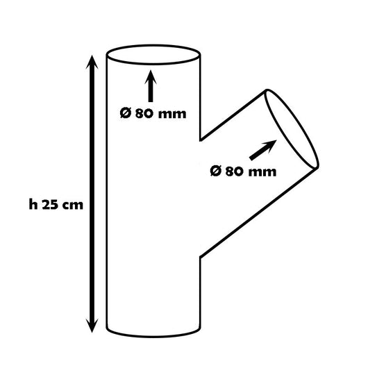 Derivazione tonda 45° per pluviali : Colore - Marrone, Diametro - 80