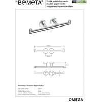 Doppio porta carta igienica OMEGA ottone cromato 38,5x5,5x8,5cm