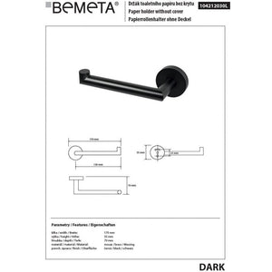 Distributore carta sinistro da parete DARK in ottone nero 17 x7 x5,5 cm