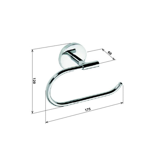 ALFA Distributore di carta igienica in zinco senza coperchio 6 x12 x17,5 cm