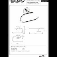 ALFA Distributore di carta igienica in zinco senza coperchio 6 x12 x17,5 cm