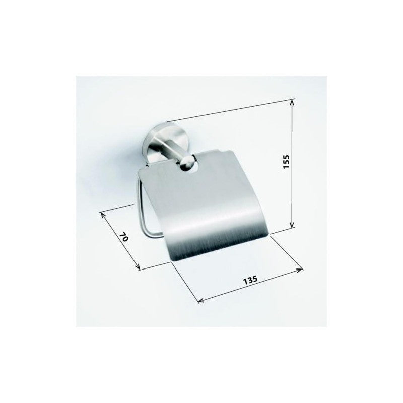 Dispenser carta igienica in acciaio NEO con coperchio 15,5x7x13,5cm