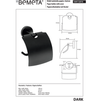 Distributore di carta igienica con coperchio. Ottone nero scuro 14x 15,5x 8cm