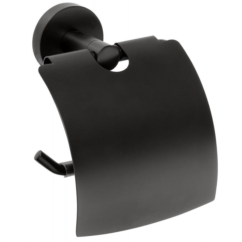 Distributore di carta igienica con coperchio. Ottone nero scuro 14x 15,5x 8cm