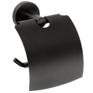 Distributore di carta igienica con coperchio. Ottone nero scuro 14x 15,5x 8cm