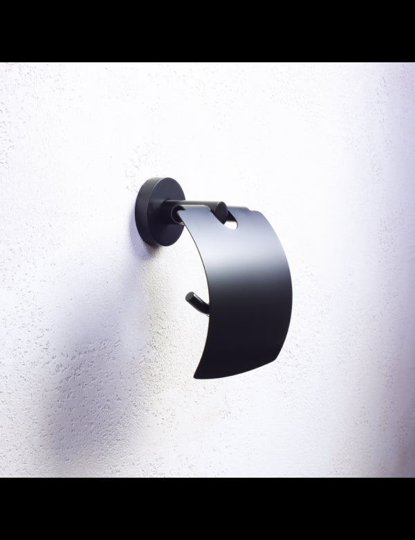 Distributore di carta igienica con coperchio. Ottone nero scuro 14x 15,5x 8cm