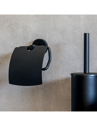 Distributore di carta igienica con coperchio. Ottone nero scuro 14x 15,5x 8cm