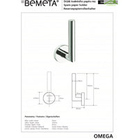 Portarotolo di ricambio OMEGA in ottone cromato 5,5x16,5x6,5cm