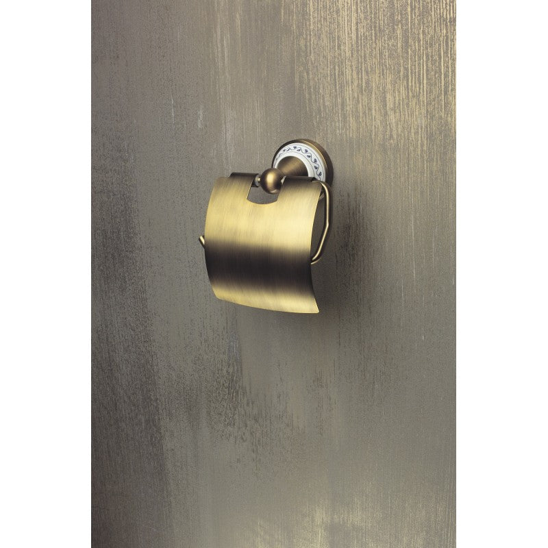 Portarotolo KERA in ottone e ceramica 13,6 x15,6 x9,5 cm