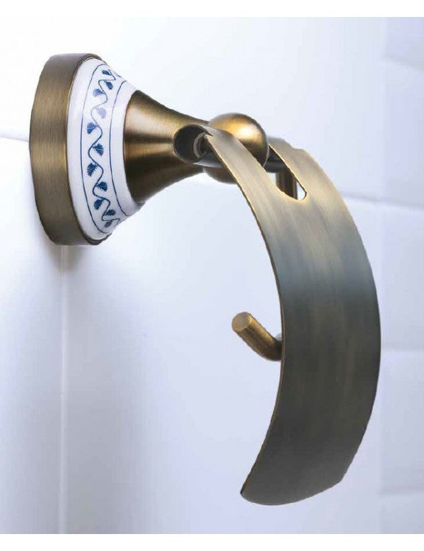 Portarotolo KERA in ottone e ceramica 13,6 x15,6 x9,5 cm