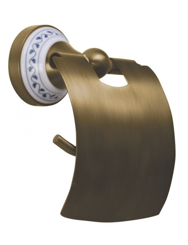 Portarotolo KERA in ottone e ceramica 13,6 x15,6 x9,5 cm