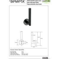 Portarotolo di ricambio in ottone nero DARK 5,5x 16,5x 6,5cm