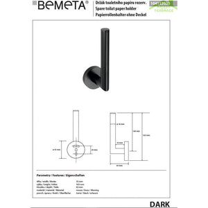 Portarotolo di ricambio in ottone nero DARK 5,5x 16,5x 6,5cm