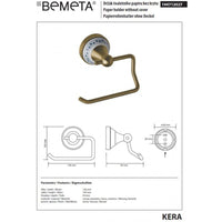 Portarotolo da parete KERA in ottone e ceramica 13,6 x10,2 x9,3 cm