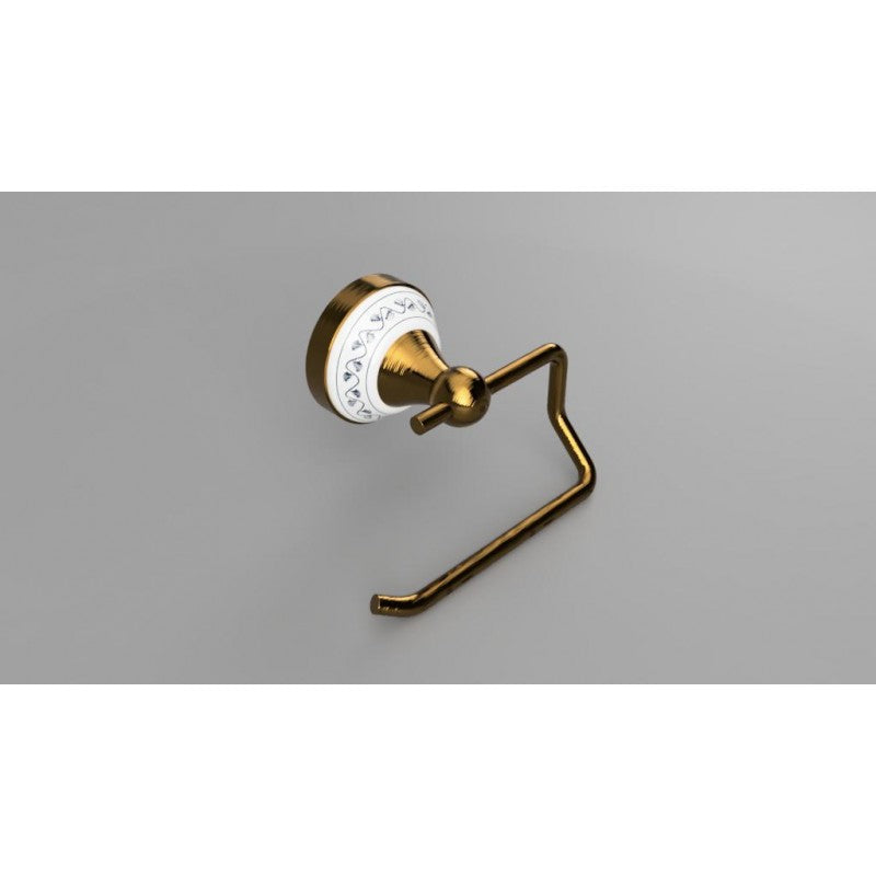 Portarotolo da parete KERA in ottone e ceramica 13,6 x10,2 x9,3 cm