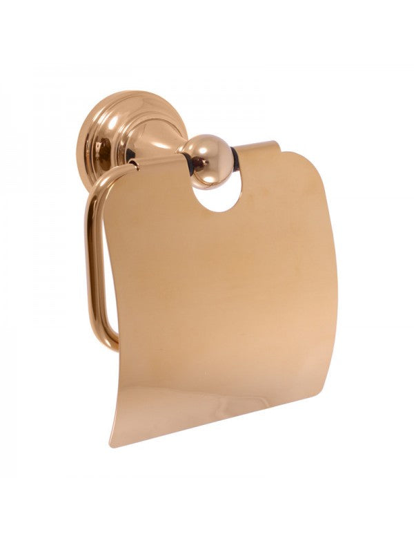 Portarotolo retrò MORAVA in ottone dorato 13,65x 7,85 x14,55 cm