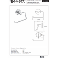 Dispenser carta igienica NEO senza coperchio in acciaio 10x9x13,5cm