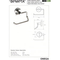 Dispenser carta igienica OMEGA senza coperchio, ottone cromato 13,5x10x9cm