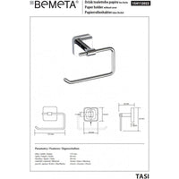 Porta carta igienica TASI in ottone cromato 13 x8,2 x6 cm
