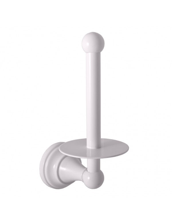 Portarotolo verticale retrò MORAVA in ottone bianco 10,6x8 x20,3 cm