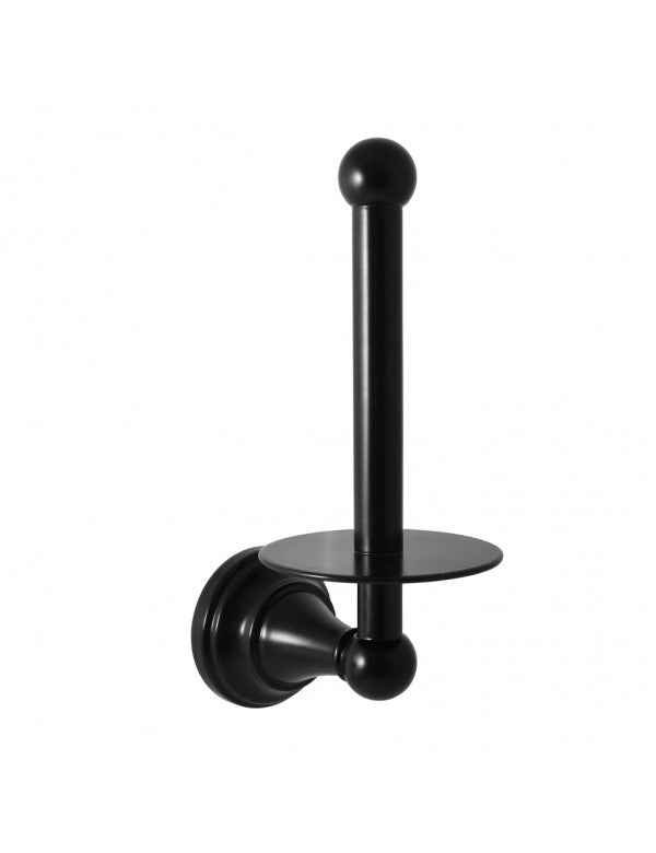 Portarotolo verticale retrò MORAVA in ottone nero 10,6x8 x20,3 cm