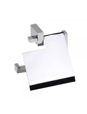 Dispenser carta igienica con coperchio GAMMA in ottone cromato 13,5 x12,8 x5 cm